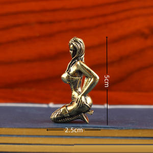 In rame solido bella donna ornamento Sexy Bikini di bellezza statuetta modello di ragazza da collezione regali per uomo fratelli - Product Image 5