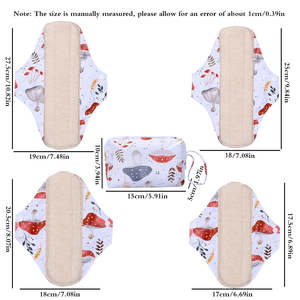 Babyshow 5 pièces Serviettes hygiéniques lavables écologiques en coton pur respirant Serviettes hygiéniques douces <span class=keywords><strong>pour</strong></span> femmes - Product Image 2