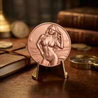 Pièce de monnaie souvenir personnalisée en cuivre pur à 99,9 %, double face, 3D, représentant une femme en bikini sexy, 1 once, pour la mémoire des touristes