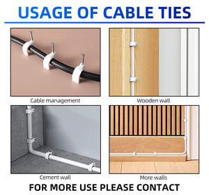 คลิปสายเคเบิลพลาสติก PE ตะขอแบนกลมรูปตัว C พร้อมลวดเย็บตะปูเหล็ก - Product Image 4