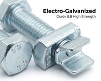 SAICHENG M12 Boulon de fixation pour profilé en acier électrogalvanisé à tête hexagonale, épaisseur 6 mm, 0,06 kg, classe 8.8, compatible séismique, CVC