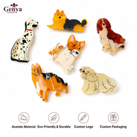GENYA Pince à cheveux en acétate écologique Cartoon Cute Dogs Hair Claw Clips Small Shark Clip Animal Lovely Headwear Hair Accessories