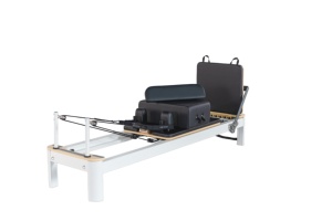 Machines de Pilates Reformer Blanches en Aluminium, Reformer Pilates Professionnel avec Plateforme de Saut, Barre de Pied Réglable, ODM - Product Image 3