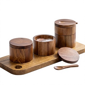 Decorative Classic Wooden <b>Jar</b> Wooden Lid 250mL Capacity Home <b>Kitchen</b> Organization Durable Eco-Friendly Custom Size/Color/Logo - Product Image 3