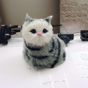 Juguete de peluche de gato de simulación de ladridos con sonido, juguete para niños, muñeco de animales, adornos de gatito, adornos de decoración del hogar - Product Image 6