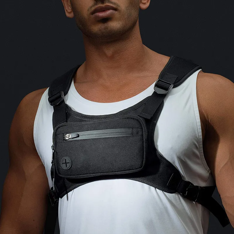 Lightweight Utility Chest Rig Running Vest Running Backpack Pouch Water Resistant Chest Bag for Men