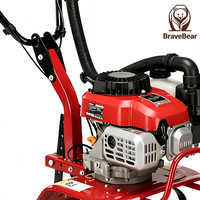 Motoculteur portatif BraveBear 2,5 kW 4 temps 149 cm³ Largeur de travail 38 cm Profondeur de travail 10-25 cm 3600 tr/min 1,5 L