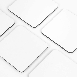 HTPmart 4 pollici sublimazione 4mm bianco MDF <span class=keywords><strong>sottobicchiere</strong></span> in <span class=keywords><strong>legno</strong></span> con sughero antiscivolo stampa su misura quadrato/raunde forma tazza <span class=keywords><strong>sottobicchiere</strong></span> - Product Image 1