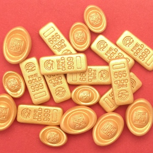 Oggetti in miniatura accessori per la decorazione della <span class=keywords><strong>casa</strong></span> delle bambole oggetti di scena per soldato Mini mattoni dorati in resina di Yuanbao - Product Image 4