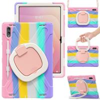Étui hybride en silicone et PC pour tablette Samsung Galaxy Tab S11 Ultra avec support et bandoulière