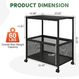 Rolling <b>file</b> cart with wooden tabletop, hanging <b>file</b> <b>organizer</b>, <b>file</b> cabinet <b>organizer</b>, printer holder - Product Image 2