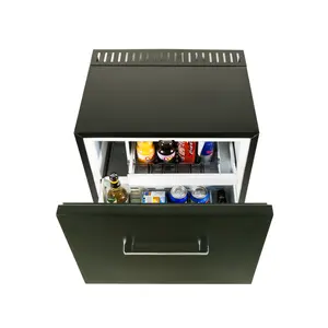 Refrigerador pequeno Vanace 21 45 litros sem ruído para bebidas e bebidas, refrigerador com gaveta termoelétrica embutida para hotel, mini-bar