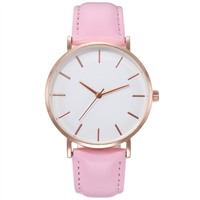 Montre Minimaliste Fine de Haute Qualité avec Logo Personnalisé, Bracelet en Cuir, Personnalisable à Quartz pour Hommes et Femmes, Montres Simples de 40mm SANS LOGO