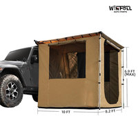 Auvent latéral de voiture portable quatre saisons Winfull CST001 en PVC noir et alliage d'aluminium, imperméable, pare-soleil, abri de camping pour SUV et fourgonnette, installation rapide