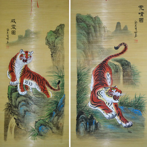 Bamboo Silk Painting Handmade Plum Blossom Art Collectible Gift For Home Decor ZLH-005 - Product Image 3