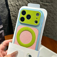 Étui de téléphone de luxe en cuir motif litchi pour iPhone 18 Pro 17 16 15 14 13 12 11 Pro Max Plus, coque magnétique colorée effet bloc de couleur