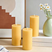 Bougie pilier de 2 pouces pour la décoration de table d'autel à la maison ou à l'église, longue durée de combustion, sans fumée, faite à la main, en pure cire d'abeille naturelle, pour usage quotidien