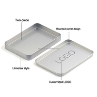 Boîte en fer blanc rectangulaire en gros avec couvercle à fenêtre transparente, recyclable, écologique, personnalisable avec logo, pour emballage de bijoux, bonbons et cadeaux
