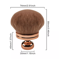 Pinceau de maquillage compact pour poudre libre, format voyage, avec manche, brosse à raser, poils synthétiques doux, multifonctionnel pour le visage
