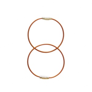 Anneau porte-clés en câble métallique orange en acier inoxydable de 150 mm EWANG (vente en gros) - Product Image 2