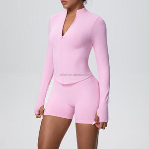 Quick-Drying Breathable Customized <b>Women's</b> Recycled Nylon Yoga Fitness Jacket Zipper Tight Long Sleeve <b>Cardigan</b> Yoga Jacket - Product Image 6