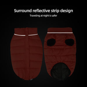 Manteau réversible haut <span class=keywords><strong>de</strong></span> gamme pour animaux <span class=keywords><strong>de</strong></span> compagnie, classique, en coton et polyester, chaud, pour l'automne et l'hiver, veste gilet, équipement d'extérieur, vente en gros - Product Image 5