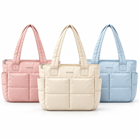 Sac fourre-tout en polyester matelassé personnalisé pour le travail, les voyages et les courses, grande capacité avec plusieurs poches et fermeture à glissière