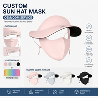 Meiyang RS047 Chapeau de soleil coréen 3D à découpe et refroidissement, masque facial, protection UV, tissu respirant en soie glacée, boucle d'oreille réglable