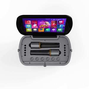 Meilleures ventes Pro 11,6 pouces WiFi Android K90 avec <span class=keywords><strong>deux</strong></span> micros sans fil pour fête en plein air, machine de karaoké rechargeable - Product Image 3