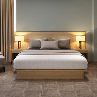 Lit en bois moderne personnalisable de taille king avec rangement Camas De Madera Meubles de chambre à coucher pour hôtels Villas Fabriqué en panneaux de particules