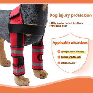 Protector de Patas Delanteras para Perros de Tercera Generación <span class=keywords><strong>con</strong></span> Franja Reflectante, Neopreno y Soporte Metálico para Rodilla y Codo, para Artritis, Fracturas y LCA - Product Image 4