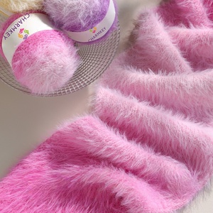 Charmkey fantaisie <span class=keywords><strong>dégradé</strong></span> couleur <span class=keywords><strong>velours</strong></span> plume transition naturelle <span class=keywords><strong>laine</strong></span> mélangé cils fil pour Crochet - Product Image 4