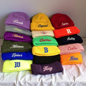 Custom Embroidery Logo Classic Men Women Acrylic Knit Cuffed Beanie Cap Warm Winter Ribbed Knit Watch <strong>Hat</strong> - Product Image 6