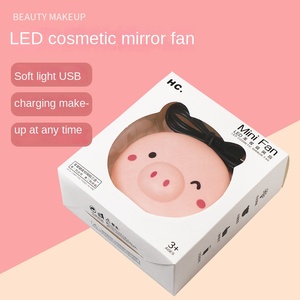 Specchio cosmetico ricaricabile portatile a LED Mini luce di riempimento specchio cosmetico a ventaglio - Product Image 2
