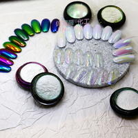 Pigment chromé effet perle Aurora, poudre multichrome effet miroir, à base d'aluminate de strontium, pour nail art, manucure, ongles acryliques