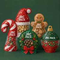 Sachet Doypack Personnalisable avec Logo Imprimé, Matériau Qualité Alimentaire, Anti-Humidité, pour Bonbons, Biscuits, Noël, Auto-Scellant