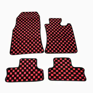 Customized good quality and bespoke checkeboard design car floor mats for MINI cooper F54/F55/F56/F60/R56/R60 car mats JDM OEM