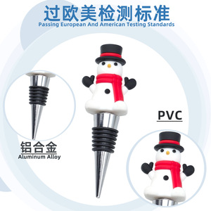 Christmas <b>Wine</b> Stopper <b>Plastic</b> <b>Bottle</b> Seal With Snowman Santa Design For Holiday Decorations - Product Image 5