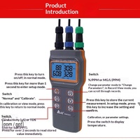 Medidor de pH Portátil AZ86031, Medidor de Oxígeno Disuelto, Conductividad y Salinidad, Precisión BSK, Resolución 3, 0.1