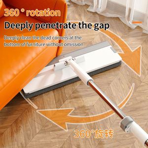 360 Magic Microfiber Flat Mop and Steel Telescopic Pole Dry and Wet Cleaning Set with Wringer Separating Bucket - Product Image 4