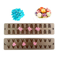 MYONLY Moule De Barra De Rond Sucette Chocolat Haricot Silicone Moule Gummies Bonbons Moule En Aluminium