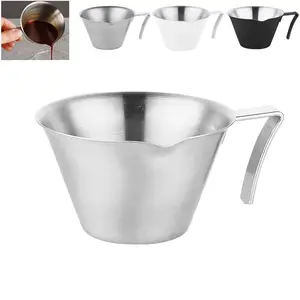 100ml Stainless Steel Coffee Measure Jug Sharp Mouth V-Shaped Spout Measuring Tool Espresso Pouring Shots Measuring Cup