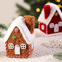 Décoration de Noël en tissu peluche en forme de maison à suspendre, accessoire de scène DIY pour arbre de Noël et vitrine de magasin