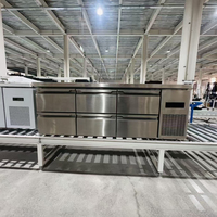 Table de préparation robuste en acier inoxydable JUNHE avec ventilateur de refroidissement pour cuisine, qualité alimentaire 304, usage commercial