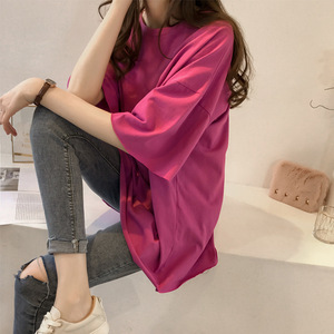<span class=keywords><strong>T</strong></span>-shirts grande taille pour femmes en polyester, couleurs <span class=keywords><strong>pastel</strong></span>, coupe ample, manches courtes, tissu éponge, é<span class=keywords><strong>t</strong></span>é, vente en gros - Product Image 2