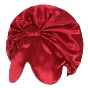 Bonnet de nuit en satin double couche avec long ruban réglable, bonnet de sommeil en soie pour femme, personnalisable avec logo, vente en gros - Product Image 4