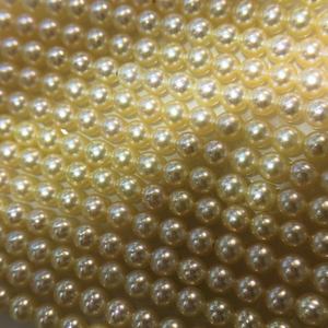 Collier en argent sterling 925 de luxe léger, perles d'eau de mer de Nanyang épaisses dorées, perles dorées porte-bonheur de 14-15 mm, gouttelettes d'eau, sourire - Product Image 3