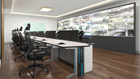 Console de contrôle de la circulation intelligente haut de gamme Kesino, décoration lumineuse LED, console de salle de contrôle CCTV, console de centre de diffusion