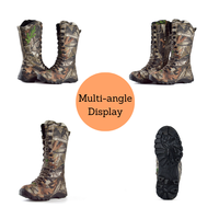 Bottes de chasse de construction cimentées Snakeproof à la hauteur du genou de 16 pouces en textile imperméable de performance