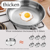 Poêle et poêle à frire Cooker King 22/24/26/28 cm en titane pur, nid d'abeille gravé, non revêtue, antiadhésive, pour cuisinière à gaz et à induction